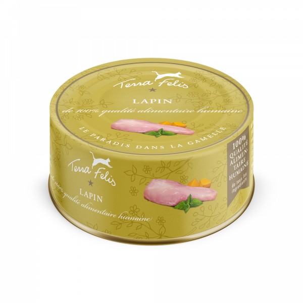 Nourriture pour chat au Lapin x12 boites TERRA FELIS