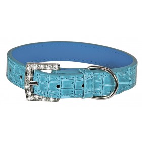 COLLIER pour chien façon croco bleu CELESTE VIVOG-DOGFRENCHTOUCH