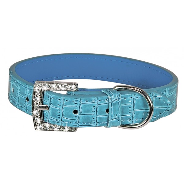 COLLIER pour chien façon croco bleu CELESTE VIVOG-DOGFRENCHTOUCH