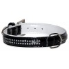 COLLIER CRISTAL SWAROVSKI pour chien en cuir noir VIVOG-DOGFRENCHTOUCH