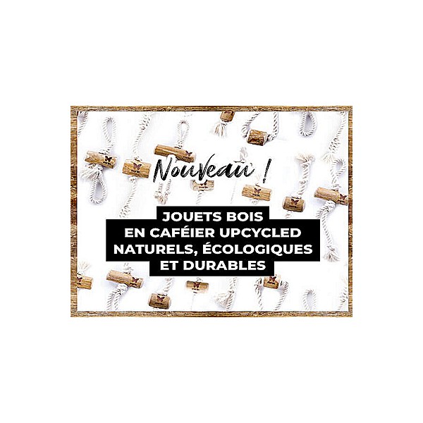 Jouet pour chien Corde & Bâton en bois de caféier EXPRESSO POIGNEE 2 CORDES MARTIN SELLIER