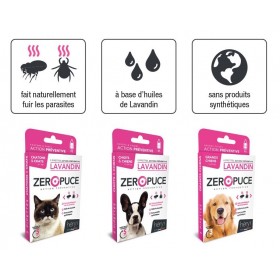 PIPETTES ANTIPARASITAIRES pour chaton et chat LOT DE 6 au LAVANDIN ZERO PUCE HERY