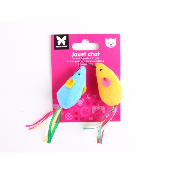 Jouet pour chat 2 SOURIS RAINBOW MARTIN SELLIER