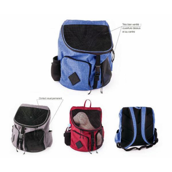 SAC A DOS pour chien et chat gris collection CROISETTE MARTIN SELLIER