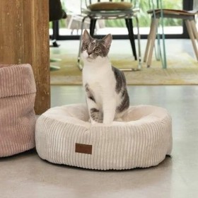 COUSSIN DEHOUSSABLE pour chien ou chat VELOURS CÔTELE gris DESIGNED BY LOTTE-DOGFRENCHTOUCH