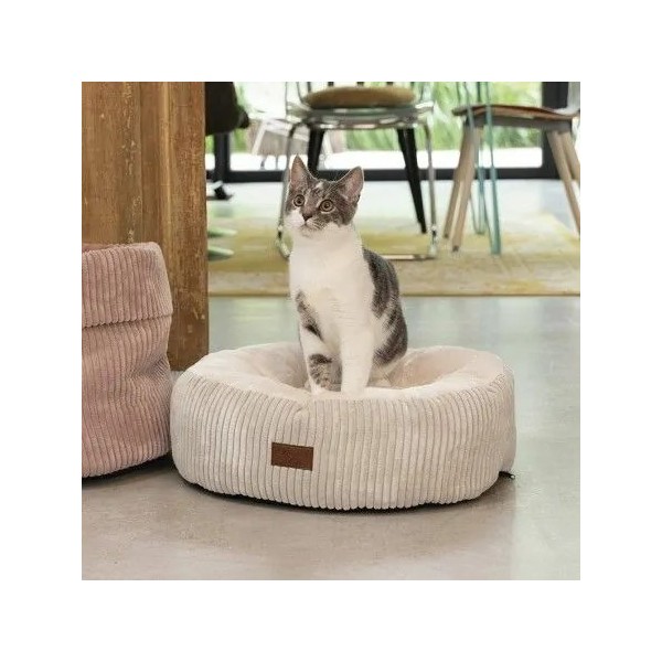 COUSSIN DEHOUSSABLE pour chien ou chat VELOURS CÔTELE gris DESIGNED BY LOTTE-DOGFRENCHTOUCH