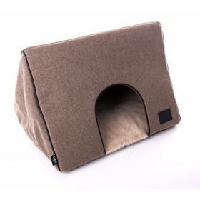 MAISON CACHETTE pour chien et chat Collection FAUBOURG couleur chataigne IMAGE-DOGFRENCHTOUCH