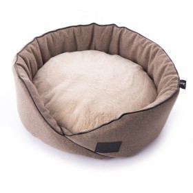 PANIER ROND pour chien et chat Collection FAUBOURG couleur chataigne IMAGE-DOGFRENCHTOUCH