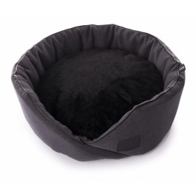 PANIER ROND pour chien et chat Collection FAUBOURG couleur gris IMAGE-DOGFRENCHTOUCH