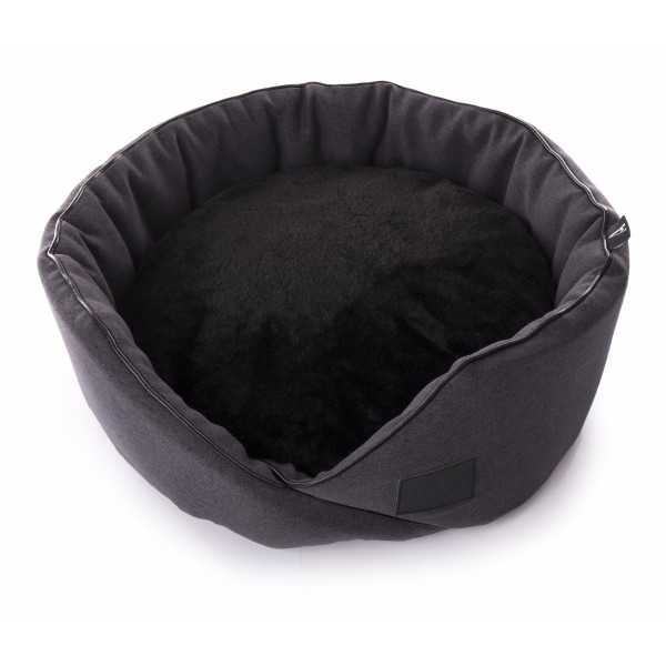 PANIER ROND pour chien et chat Collection FAUBOURG couleur gris IMAGE-DOGFRENCHTOUCH