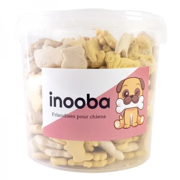 FRIANDISES pour chien SEAU biscuits forme animaux 1KG INOOBA