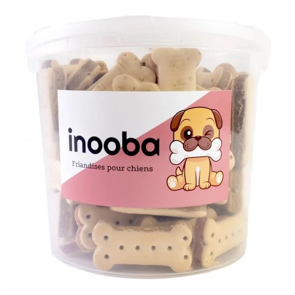 FRIANDISES pour chien SEAU biscuits os fourrés 1KG INOOBA-DOGFRENCHTOUCH