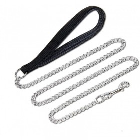 LAISSE pour chien en METAL poignée nylon couleur noir CAMON-DOGFRENCHTOUCH