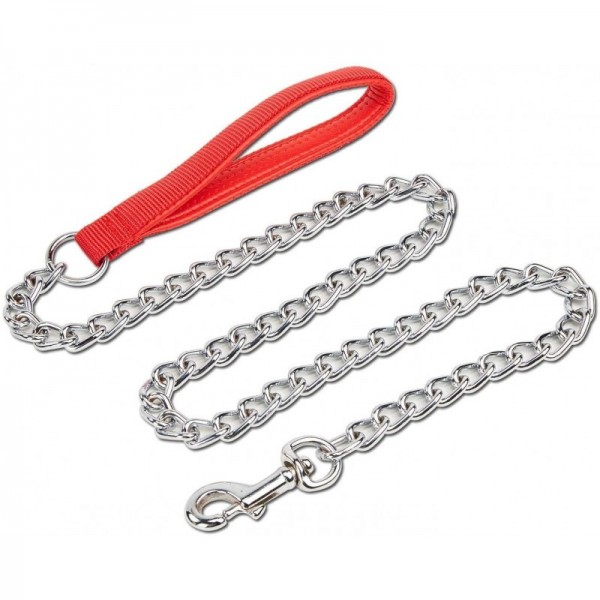 LAISSE pour chien en METAL poignée nylon couleur rouge CAMON-DOGFRENCHTOUCH