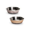 GAMELLE pour chien et chat en acier effet bois CAMON