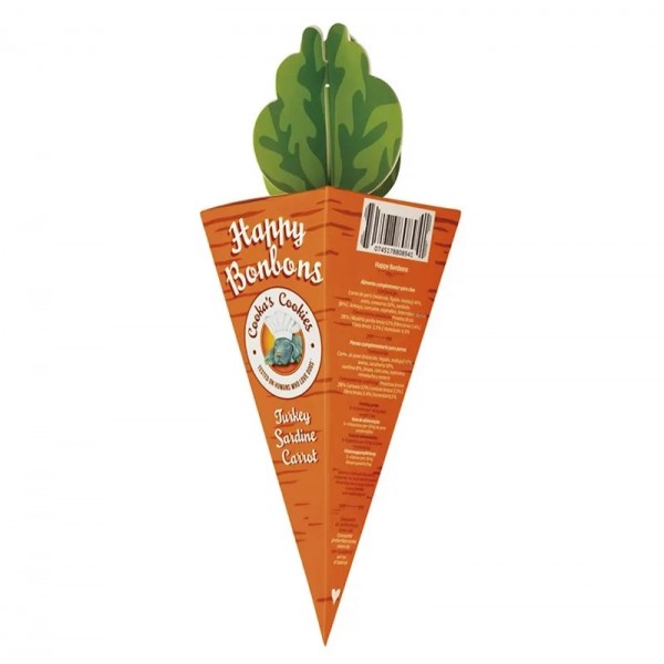 CORNET DE FRIANDISES pour chien DINDE/SARDINES HAPPY BONBONS COOKA'S COOKIES-DOGFRENCHTOUCH