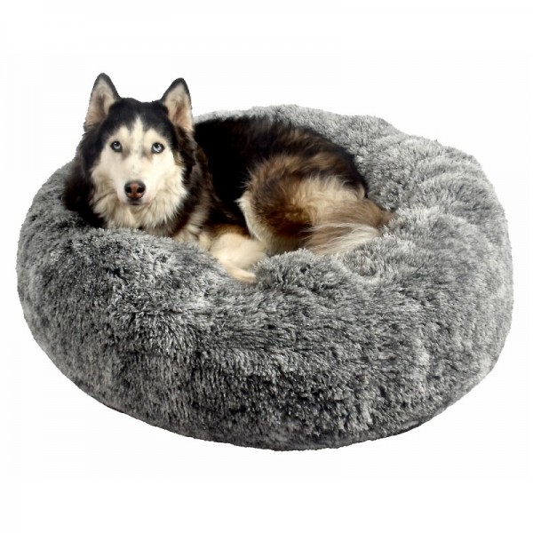 COUSSIN DONUT POILU pour chien et chat couleur noir BOBBY-DOGFRENCHTOUCH