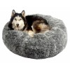 COUSSIN DONUT POILU pour chien et chat couleur noir BOBBY-DOGFRENCHTOUCH