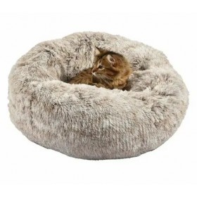 COUSSIN DONUT pour chien et chat poilu beige BOBBY