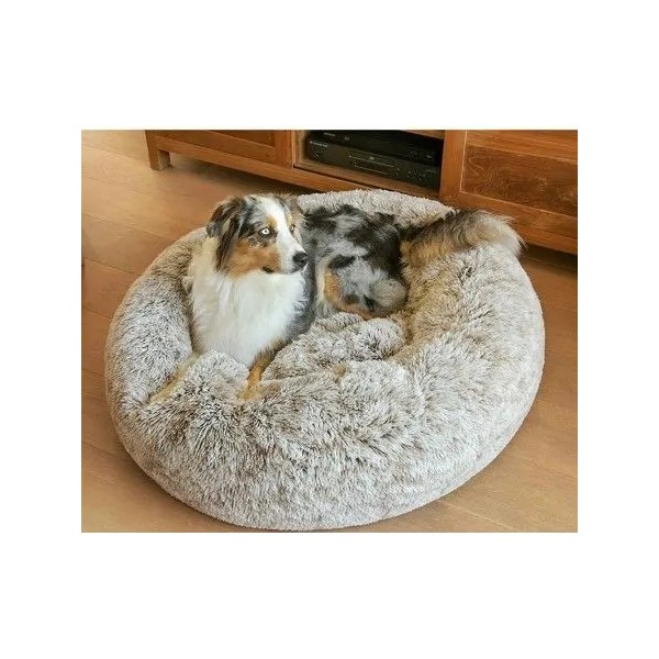 COUSSIN DONUT POILU pour chien et chat couleur beige BOBBY-DOGFRENCHTOUCH