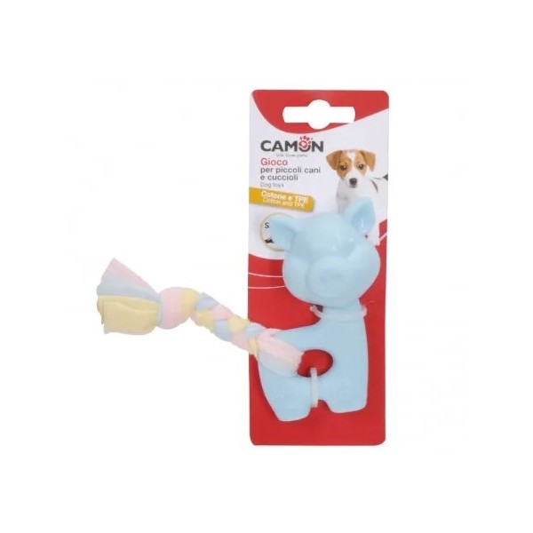 JOUET pour chiot CHIEN avec TRESSE en coton sonore CAMON-DOGFRENCHTOUCH