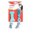 JOUETS pour chien LOT BROSSES A DENTS et OS AVEC CORDE CAMON-DOGFRENCHTOUCH