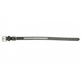 COLLIER EN CUIR pour chien noir avec strass CAMON