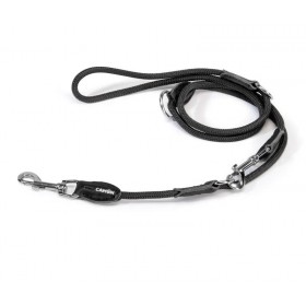 LAISSE DE DRESSAGE MULTIPOSITIONS pour chien en nylon rond couleur noir CAMON-DOGFRENCHTOUCH