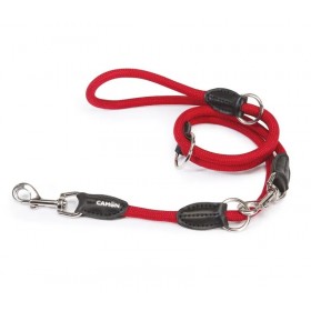 LAISSE DE DRESSAGE MULTIPOSITIONS pour chien en nylon rond couleur rouge CAMON-DOGFRENCHTOUCH