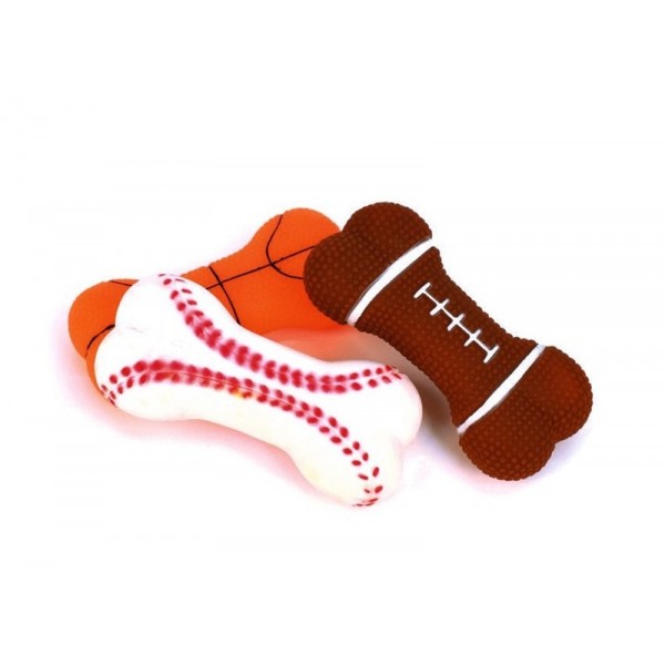 JOUET pour chien OS en vinyle sonore motif SPORT LEOPET-DOGFRENCHTOUCH